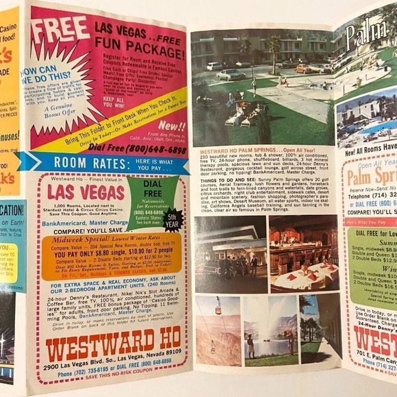 Vintage 1971 Westward Ho Motel Circus Circus Travel Brochure Las Vegas - Picture 11 of 12
